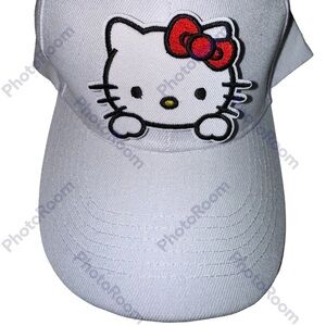 Hello Kitty ball cap white twill adjusts NWT patch fun summer gift beach vacay